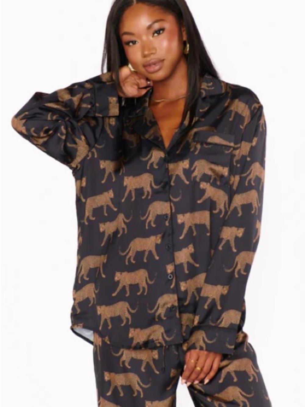 Show Me Your MuMu-Classic PJ Set - Black Catwalk Silky